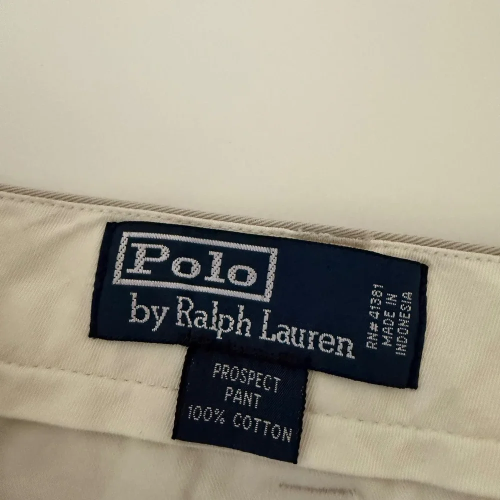 Polo Ralph Lauren Mens Prospect Pant Khaki Tan Chino Trousers 40x30 Cotton Twill